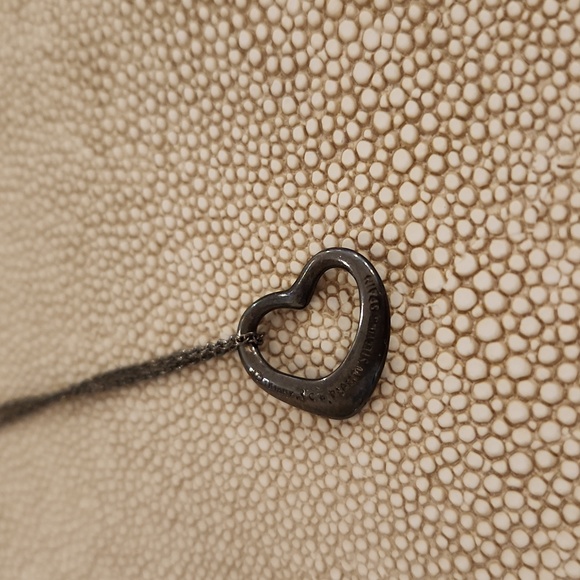 Tiffany & Co. Elsa Peretti Open Heart Necklace in Gun Metal - Picture 2 of 4